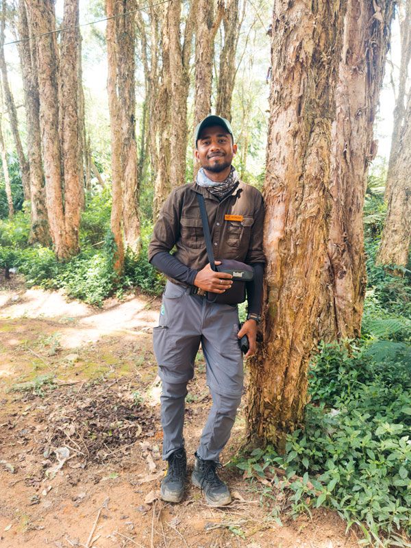 guide Ruban Rathnasingham in Uga Halloowella, Sri Lanka Hill Country