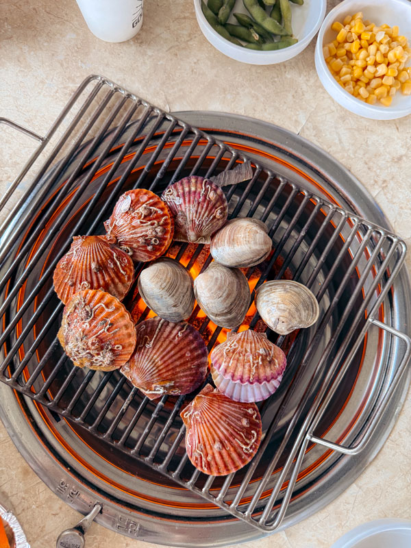seafood cooked in Korean barbecue-style