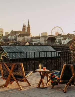 View of Basel from the Terrace Suite at Volkhaus Basel