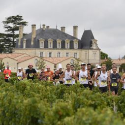 Runners in the Marathon du Médoc in Bordeaux, France