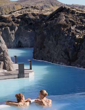 Bathing at Retreat at the Blue Lagoon in Iceland