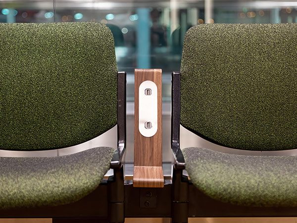 airport USB sockets betweek two chairs