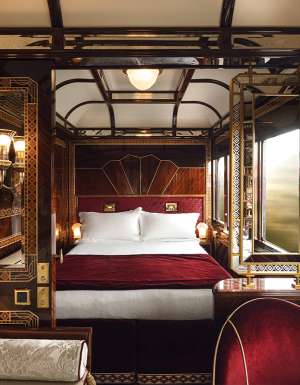 A cabin on the Venice Simplon-Orient-Express