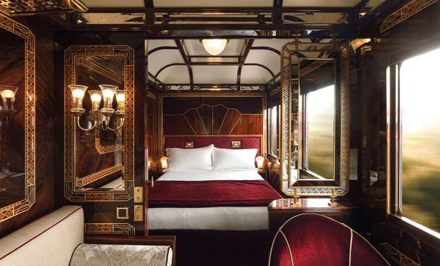 A cabin on the Venice Simplon-Orient-Express