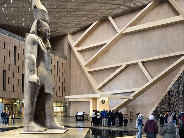 Ramses II statue at the Grand Egyptian Museum