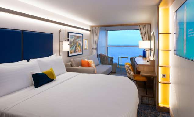 Infinite Ocean View Balcony bedroom onboard Royal Caribbean