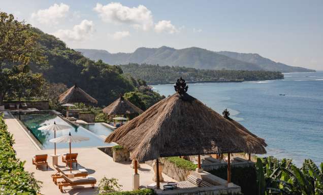 The main pool at Amankila in Bali