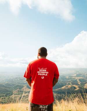 An Intrepid tour leader in the Fiji highlands