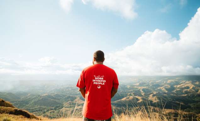 An Intrepid tour leader in the Fiji highlands