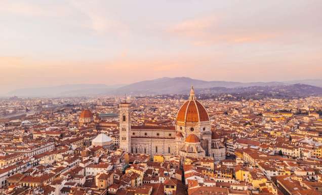 View of the city of Florence in Italy