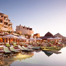 The exterior view of the pool at Hilton's Waldorf Astoria Los Cabos
