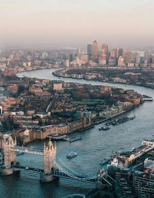 aerial shot of london