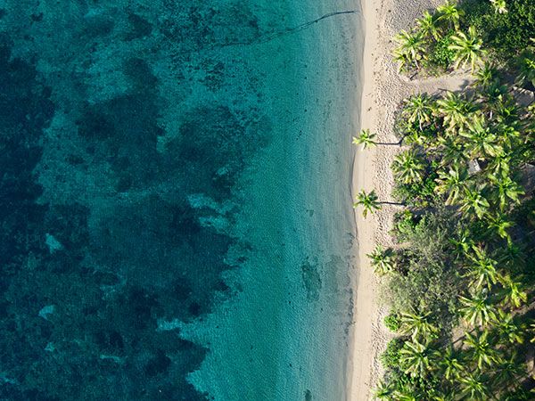 aerial of Barefoot Manta Island Resort fiji