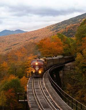 train travelling in New Hampshire, United States