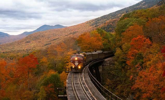 train travelling in New Hampshire, United States