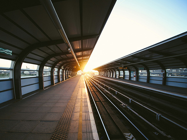 photo of city, sun, light, and train