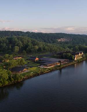 Aerial view of Hutton Brickyards retreat accommodation