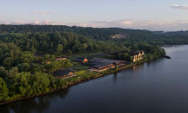 Aerial view of Hutton Brickyards retreat accommodation