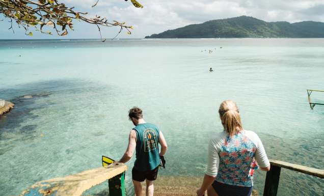 Swim with giant clams in Samoa