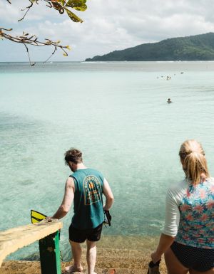 Swim with giant clams in Samoa