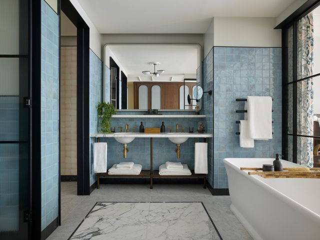 Inside the bathroom of the Junior Suite
