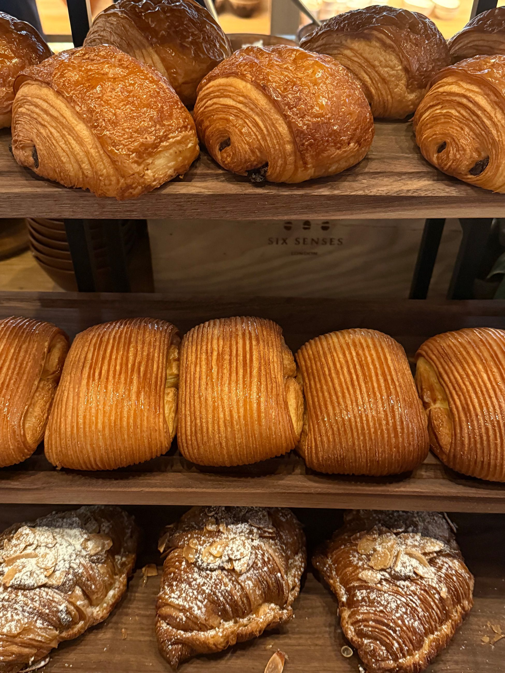 Breakfast options at Six Senses London include freshly baked pastries