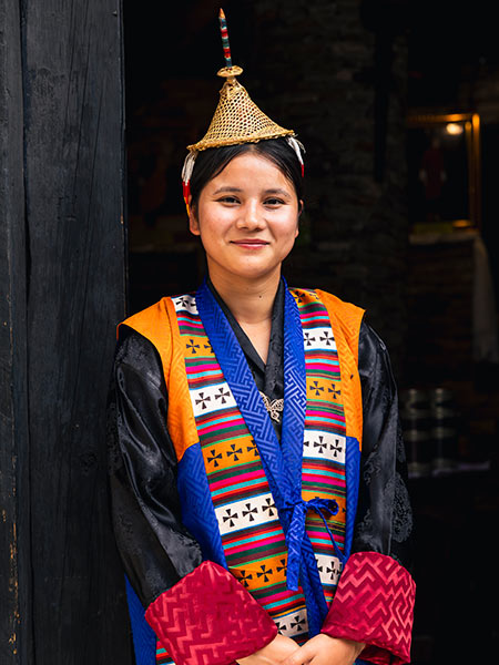 Technicoloured handwoven robes worn by women