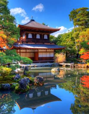 Ginkaku-ji Temple of the Silver Pavilion in Kyoto, Japan
