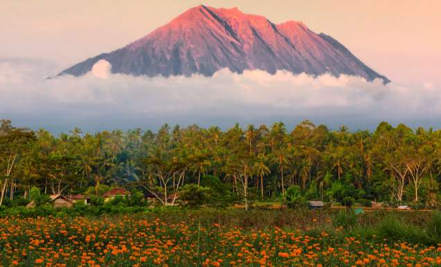 Mount Agung as seen from Gumitir Garden, Bali