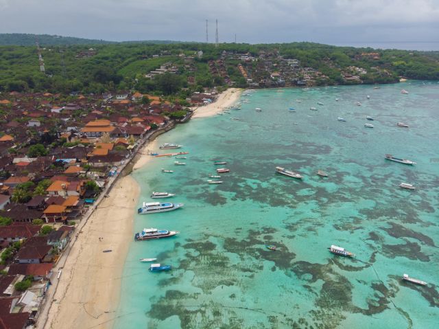 Jungut Batu Beach, Nusa Lembongan from above