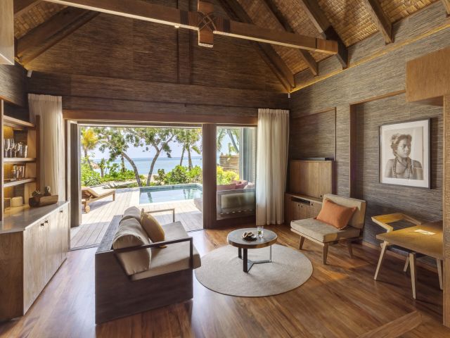 the beachfront villa at Six Senses Fiji