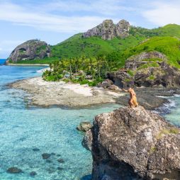 Warrior welcome at Kuata Island, Fiji