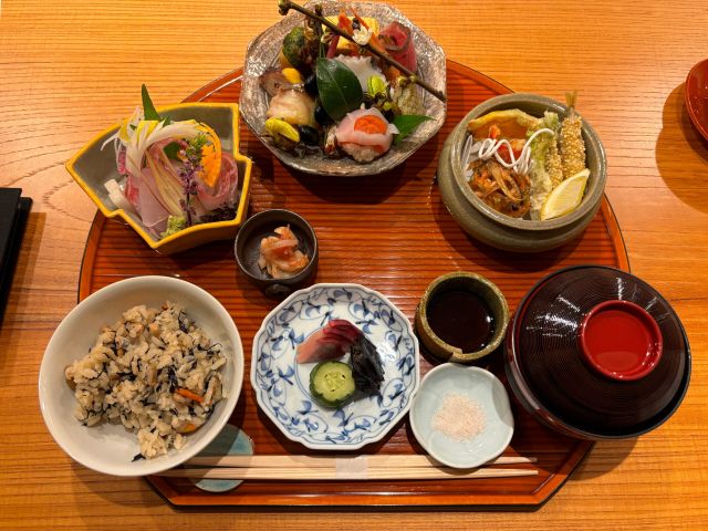 a Japanese lunch set in a Kyoto restaurant