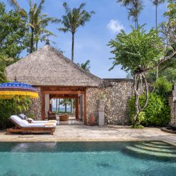 an oceanview villa with a pool at Oberoi Bali