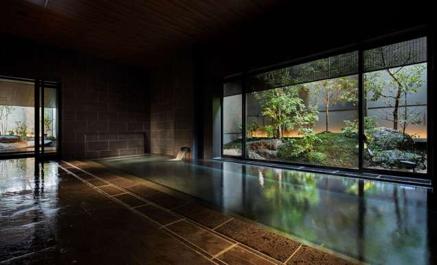 the onsen bath at Yuen Bettei Daita Tokyo