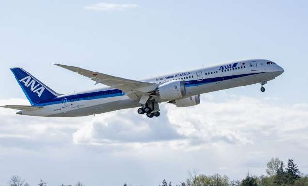 ANA aircraft flying