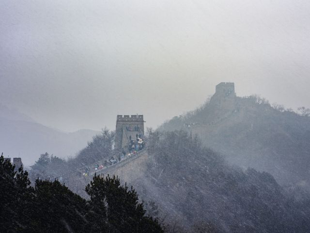 Great Wall of China in the snow