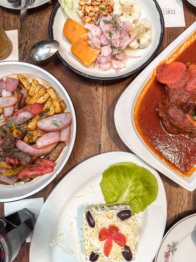 vibrant dishes at Isolina, Peru
