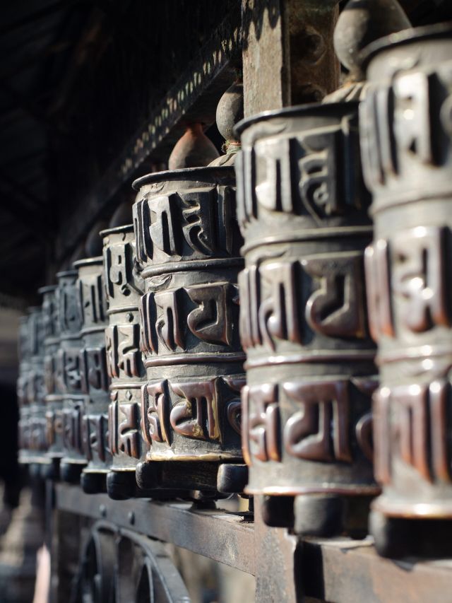Boudha Stupa's prayer wheels