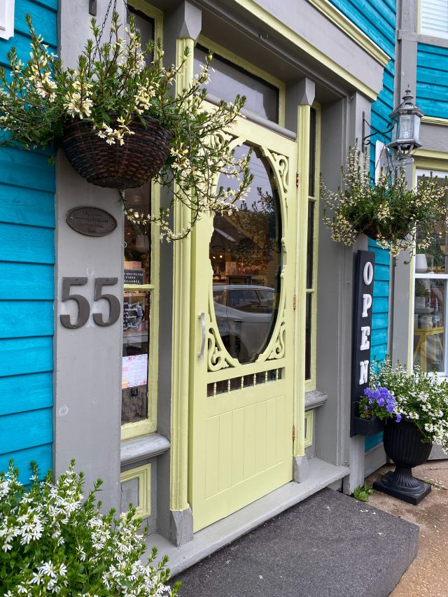 Colourful heritage buildings in Lunenberg Nova Scotia