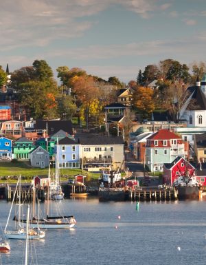 View of Lunenberg Nova Scotia from the water