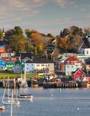 View of Lunenberg Nova Scotia from the water