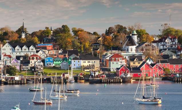View of Lunenberg Nova Scotia from the water