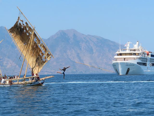 coral expeditions ship in Lamalera indonesia