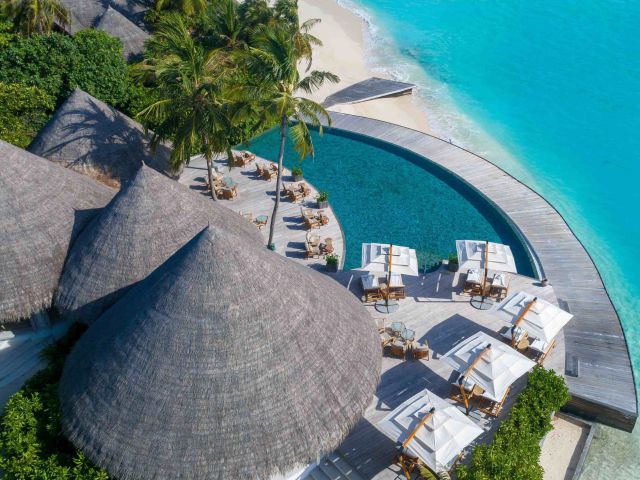 the Compass Pool Bar at Milaidhoo Island Maldives