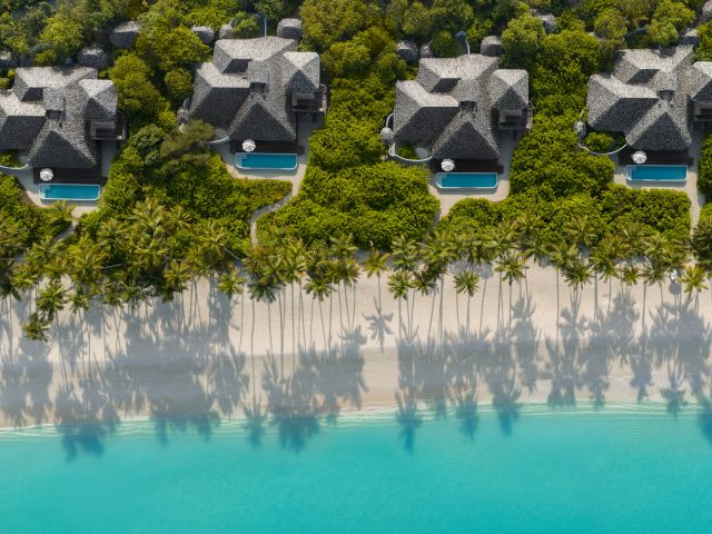 beachfront villas at Soneva Secret in the Maldives