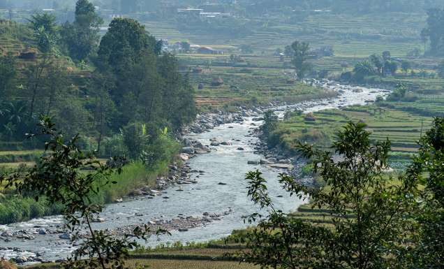 nepal floods view of river in Nuwako