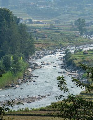 nepal floods view of river in Nuwako