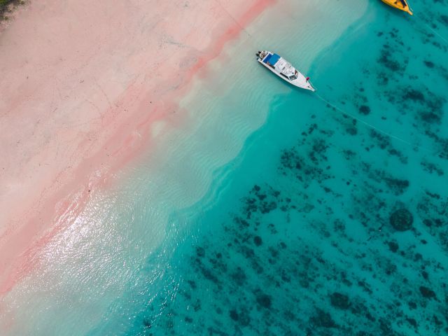Pink Beach padar island indonesia