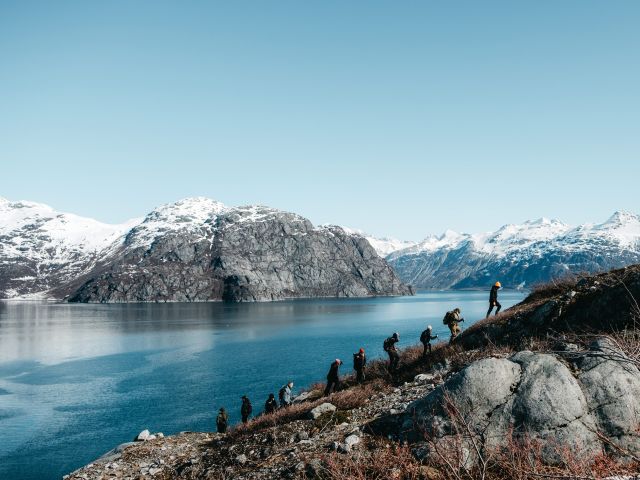 UnCruise Guests hiking in Glacier Bay Alaska